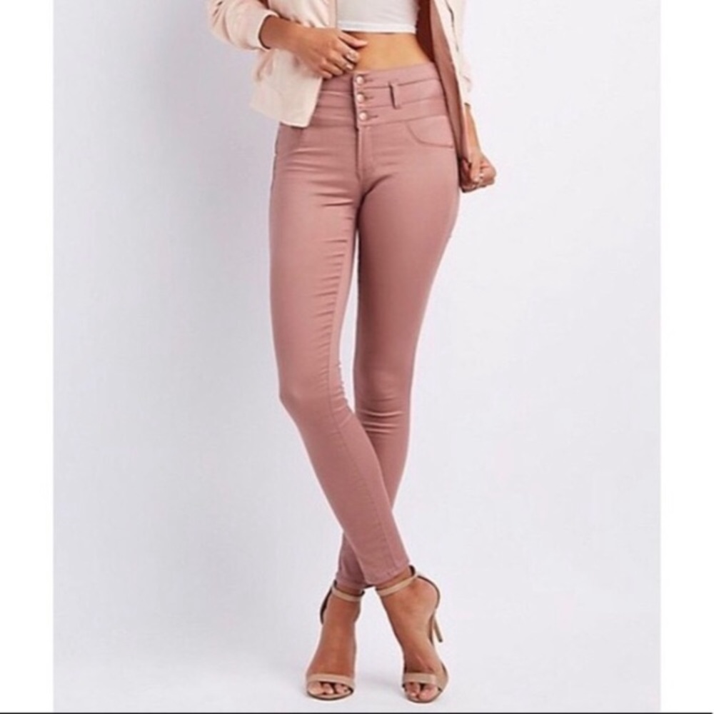 Three Button Skinny Jeans